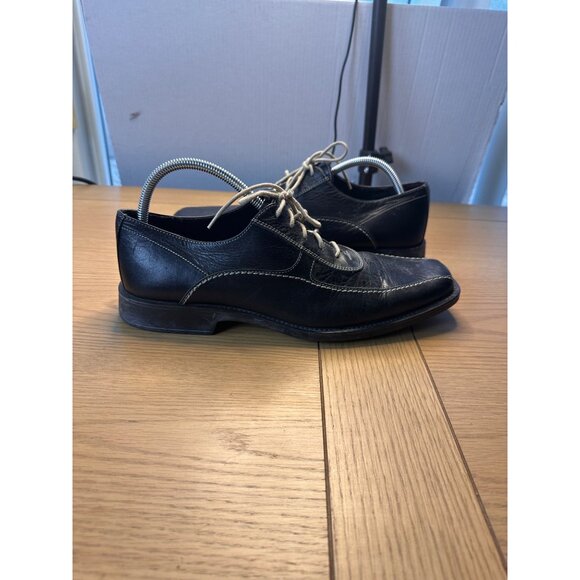 Johnston Murphy Size 11 Professional Mens Black Leather Lace Up Oxford Shoes